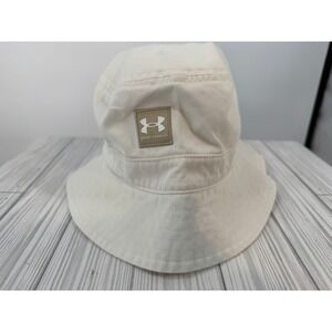 Under Armour Bucket Hat White Cotton Twill Logo Patch 1376704 M/L NEW